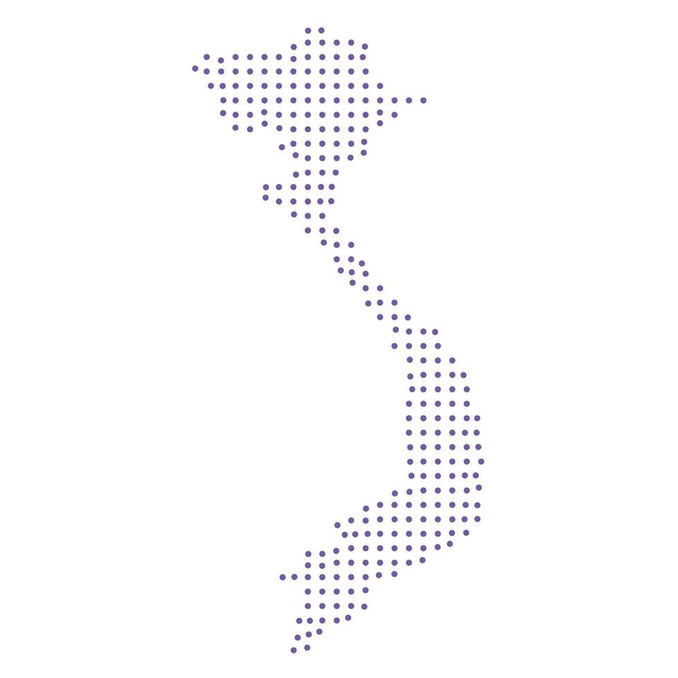 Vietnam map dotted pattern design purple circle vector