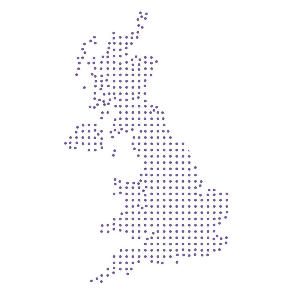 United Kingdom map dotted pattern design purple circle vector