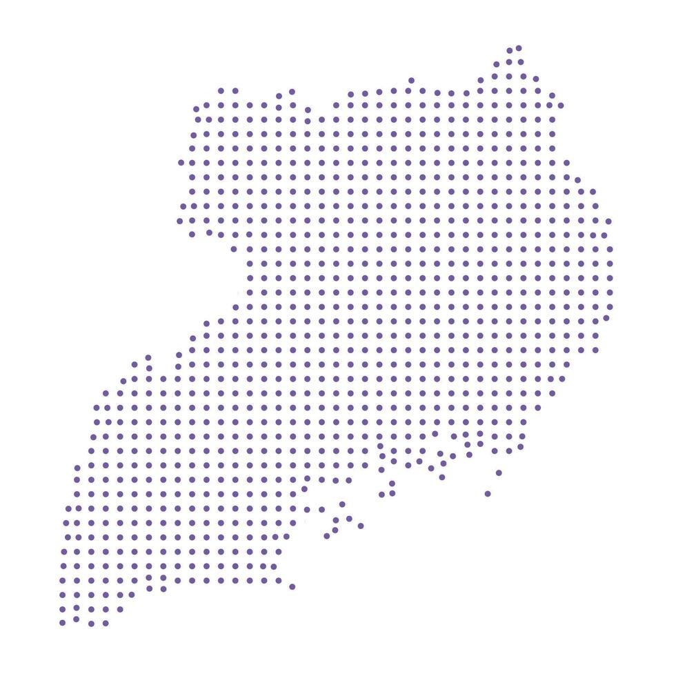 Uganda map dotted pattern design purple circle vector