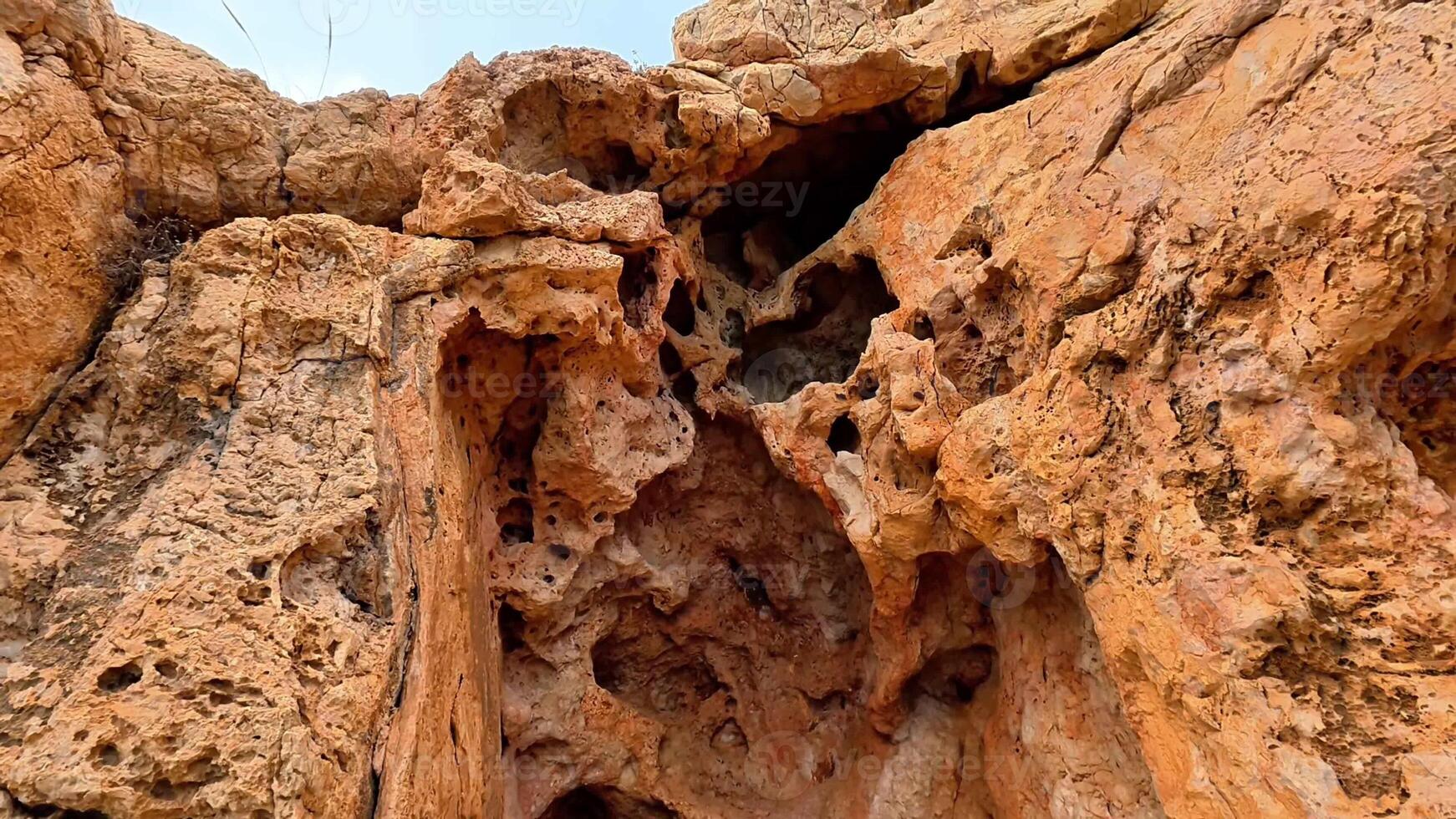 Explore stunning rock formations with intricate textures and earthy tones in a diverse natural landscape photo