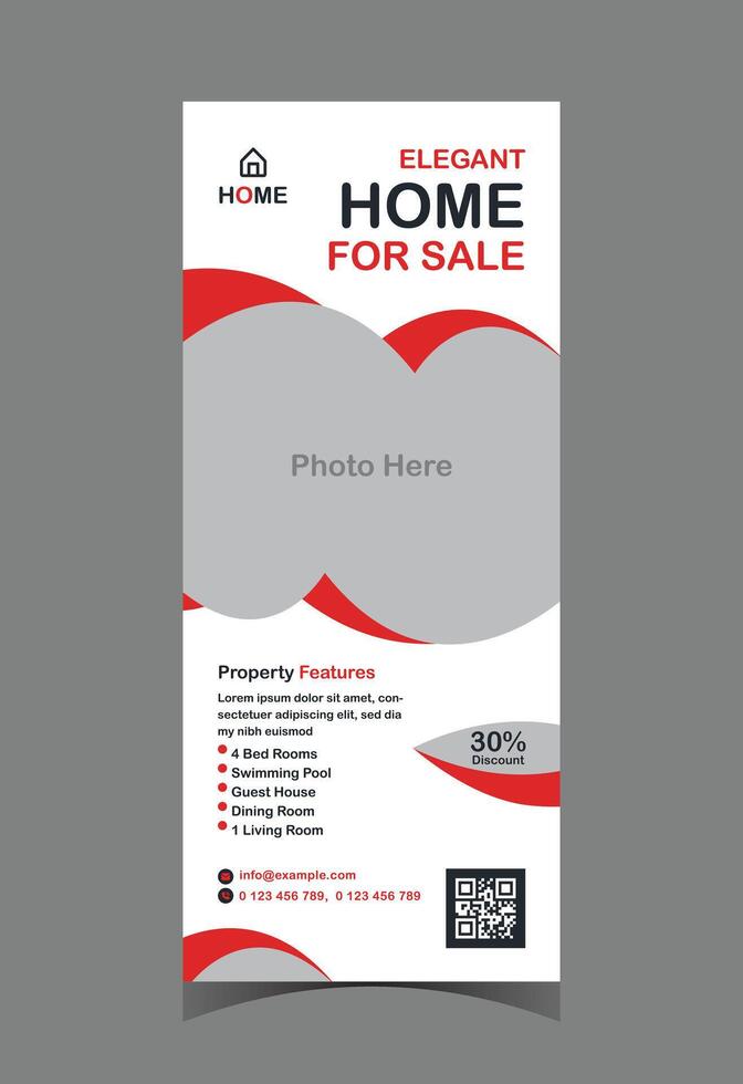 Real estate rollup banner design vector