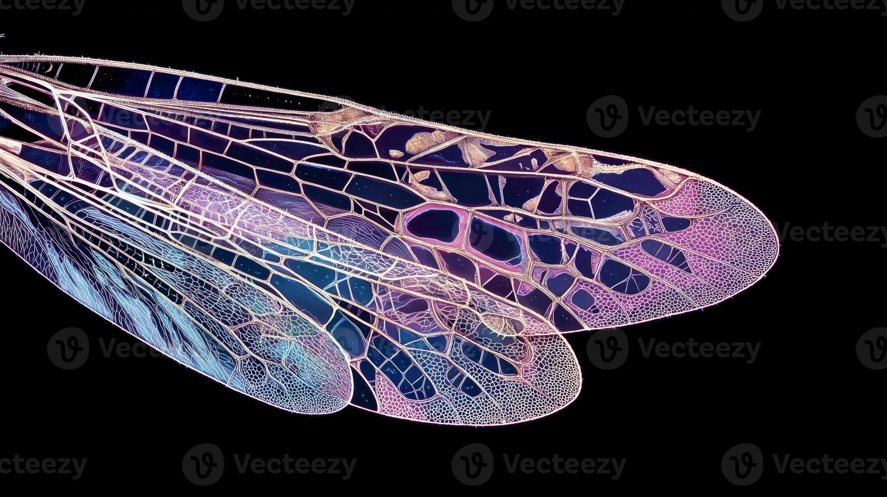 Intricate patterns and vibrant colors reveal the delicate structure of insect wings. photo