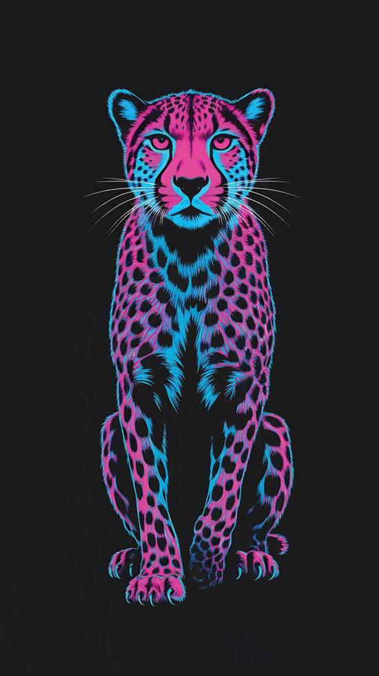 tiger colorful line art design premium quality vector