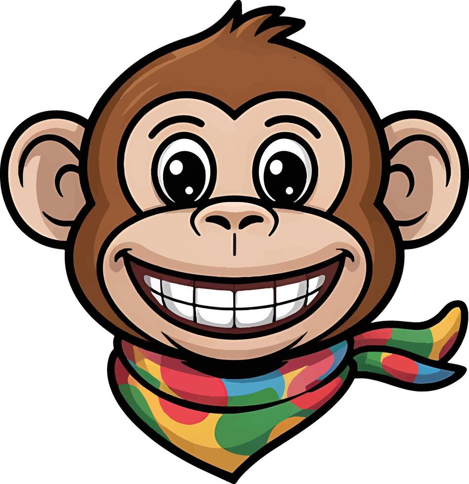 monkey head art design vector