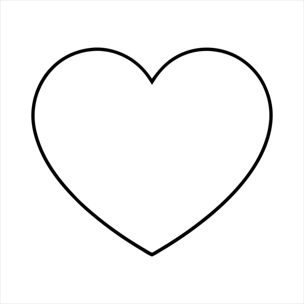 Black Outline Heart Shape White Background Simple Icon vector