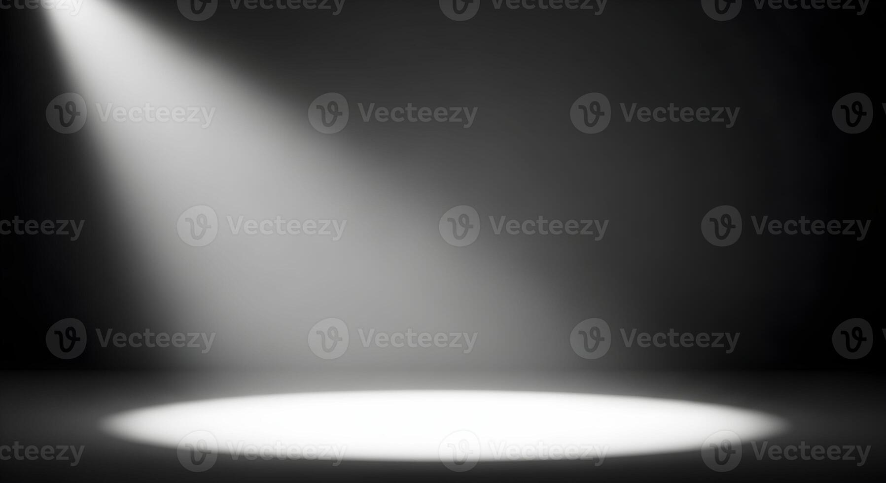 Grayscale Spotlight Scene with Dramatic Lighting and Dark Minimalist Background photo