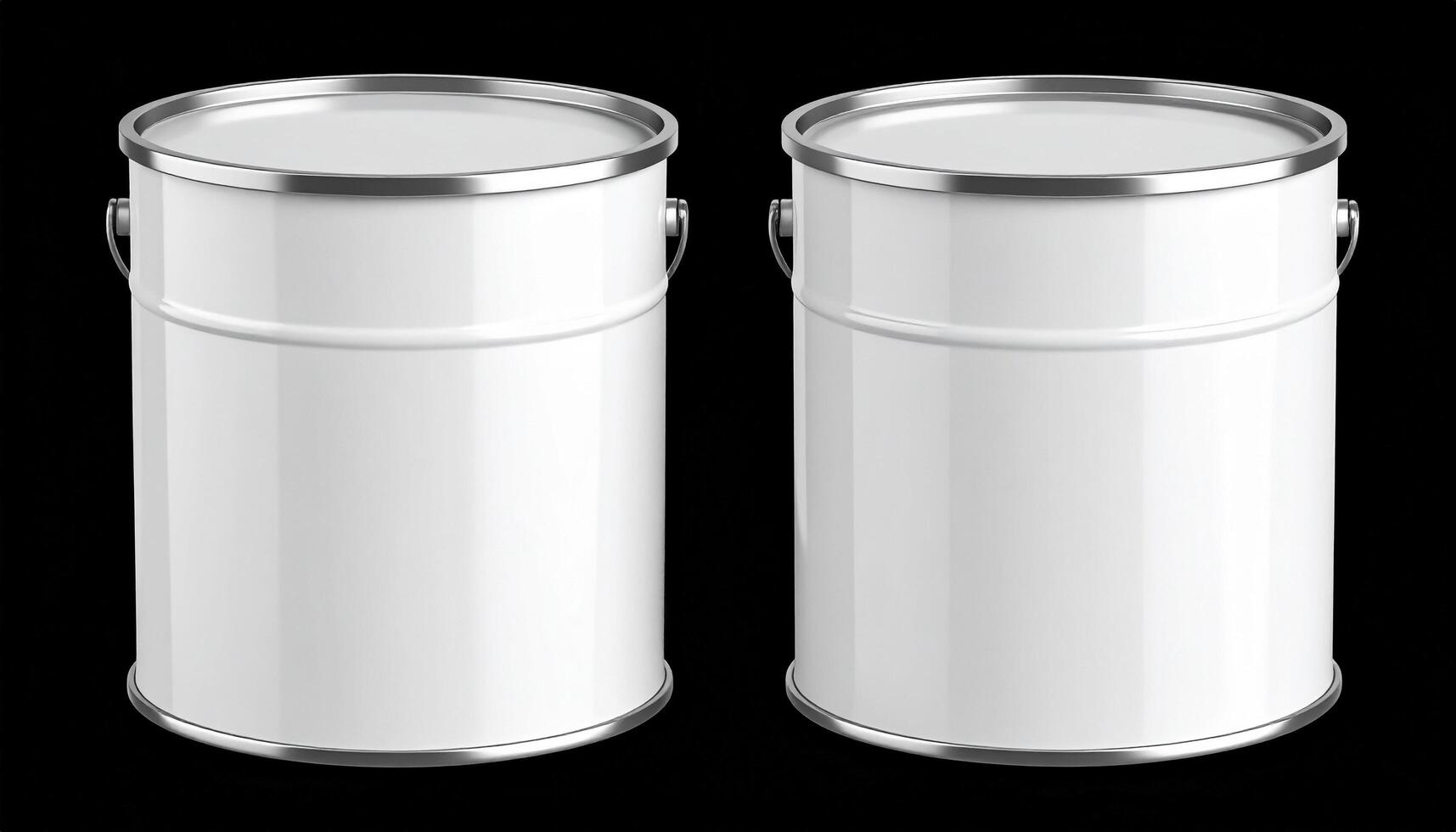 White Removable Lid Drum On Seamless Black Background photo
