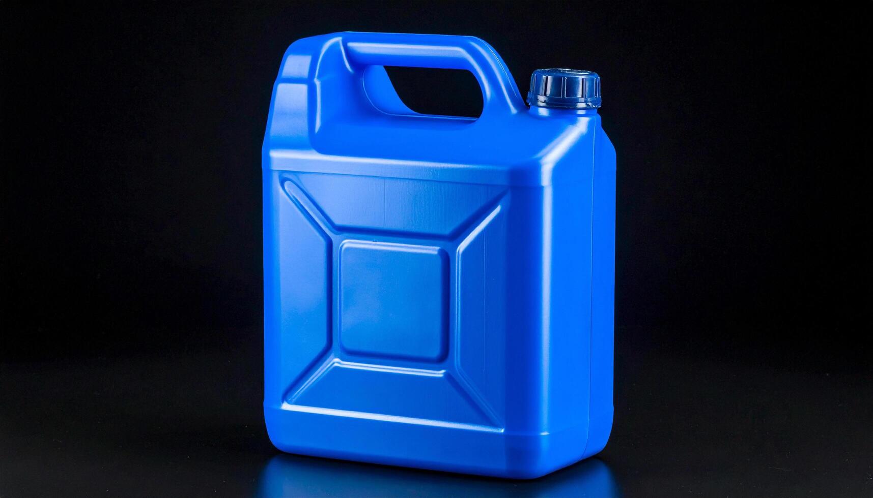 Blue Tinted Oil Jerrycan On Seamless Black Backdrop photo