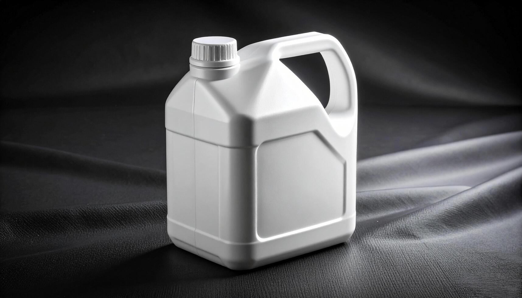 White Oil Container With Screw Top On Fabric photo
