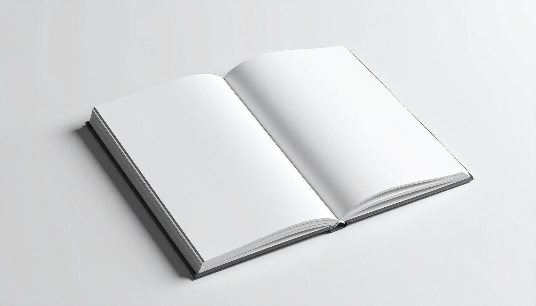 Plain Notebook On White Studio Floor With Page Detail photo