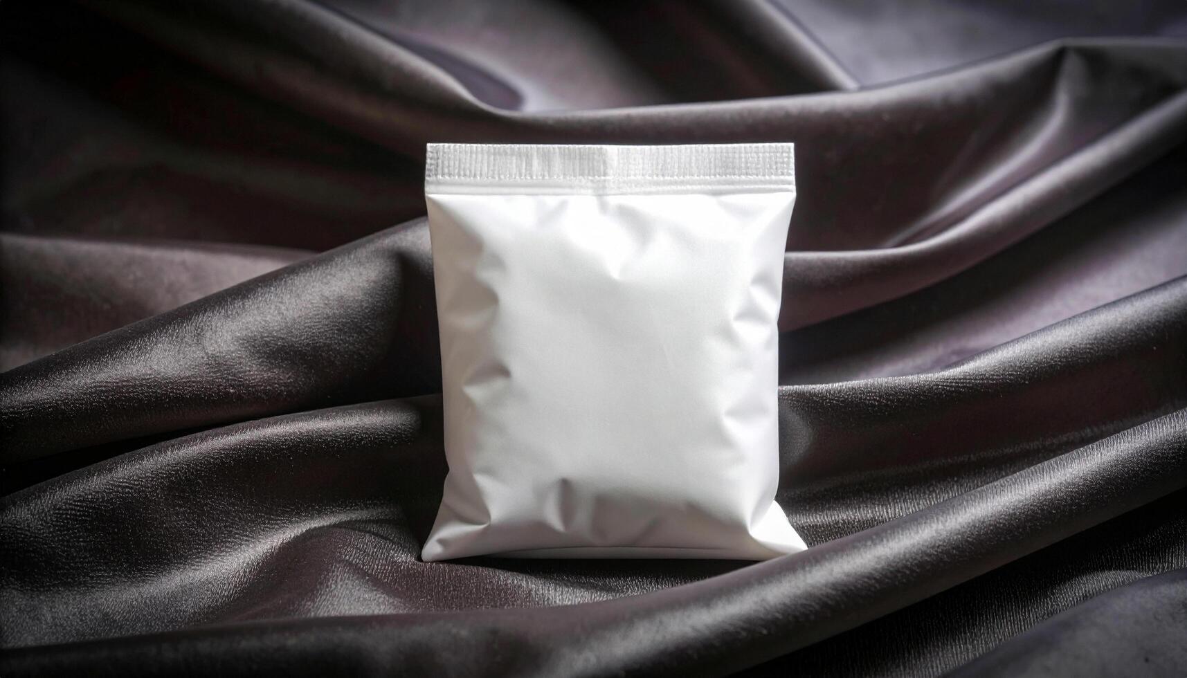 Matte Skincare Sample Sachet On Velvet Fabric For Beauty Use photo