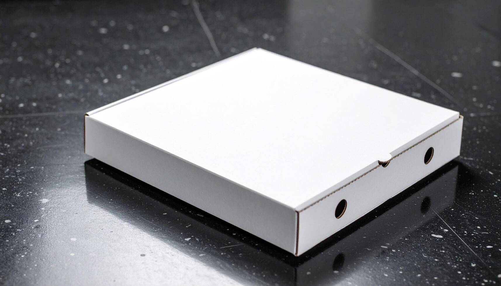Pizza Delivery Box On Ceramic With Heat Haze Effect photo