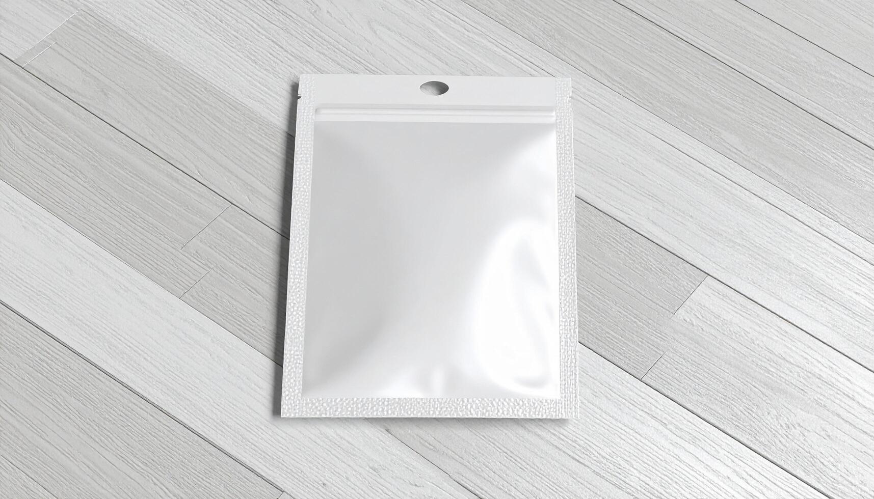 Flat Packed Coffee Sachet With Foil Texture On Studio Floor photo