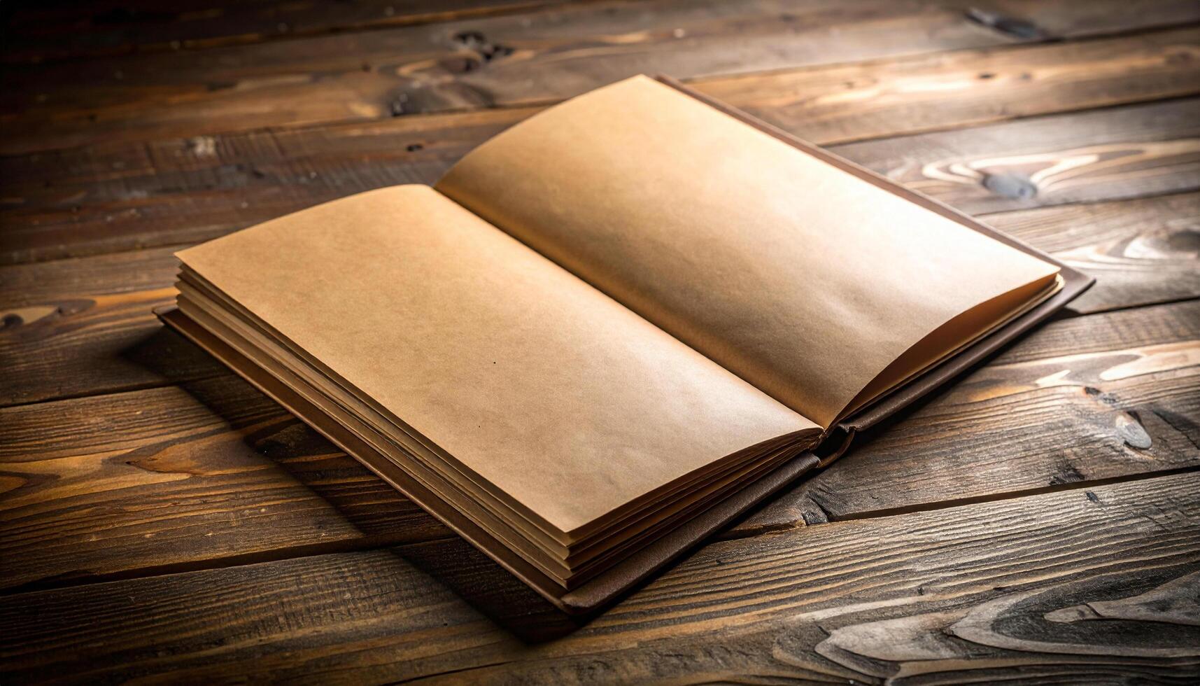 Open Manila Folder On Wooden Table Internal Layout Detail photo