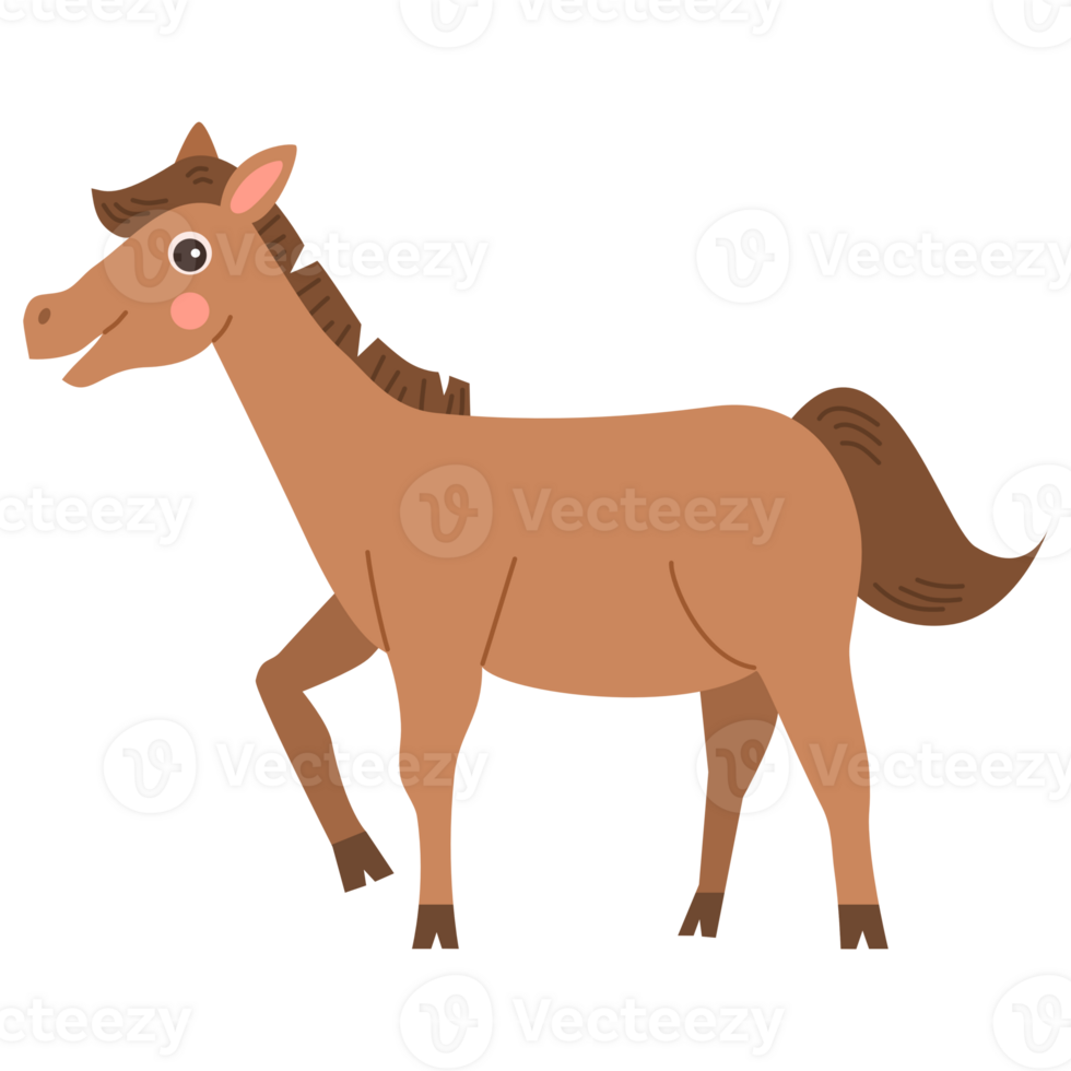 Illustration of a Brown Horse png