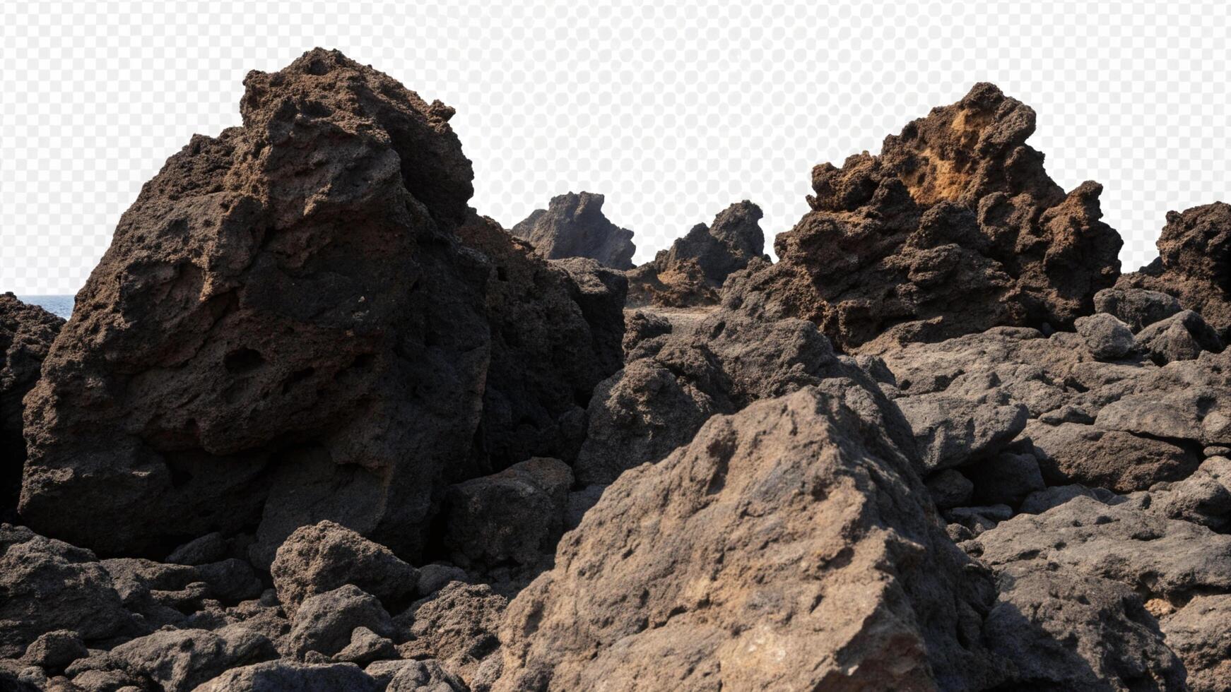 A large group of rocks in a desert area photo