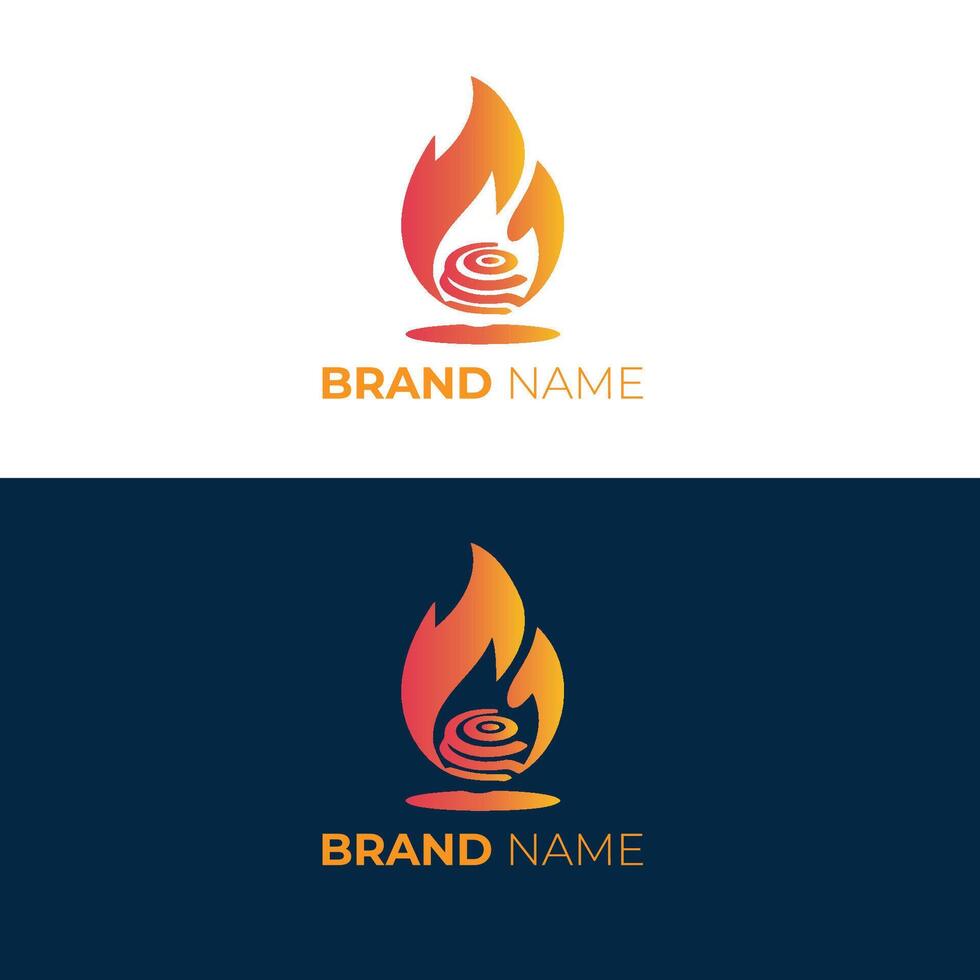 Fire and Charcoal Flame Logo for a Grill or Restaurant vector