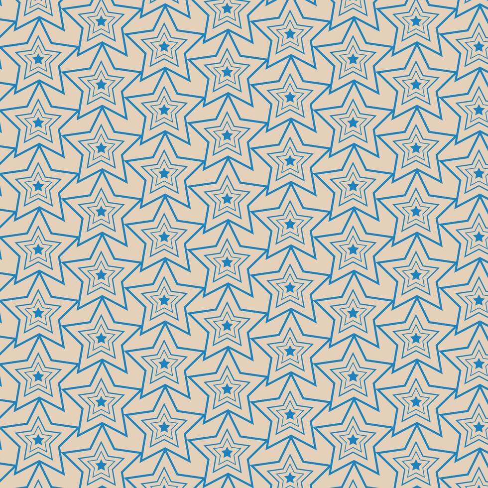 Repeating Blue Stars on Beige A Seamless, Decorative Texture vector