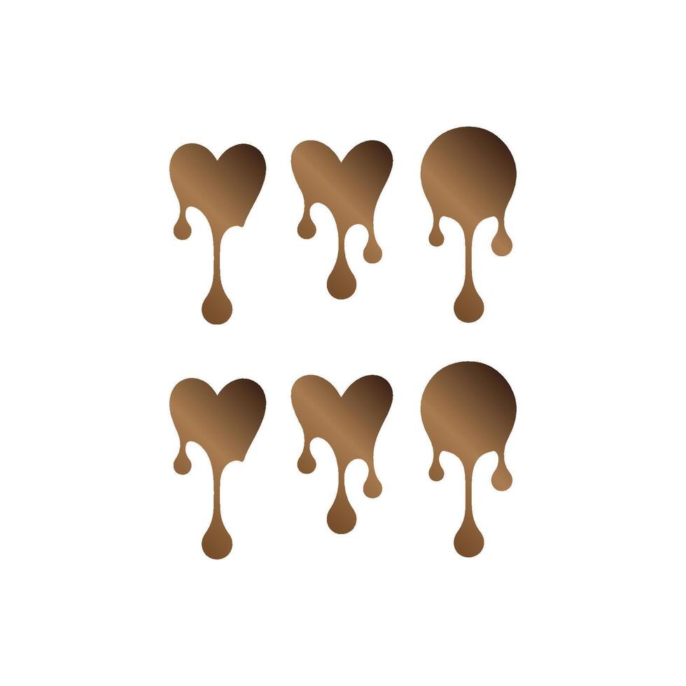 Melted Chocolate Hearts Drip vector