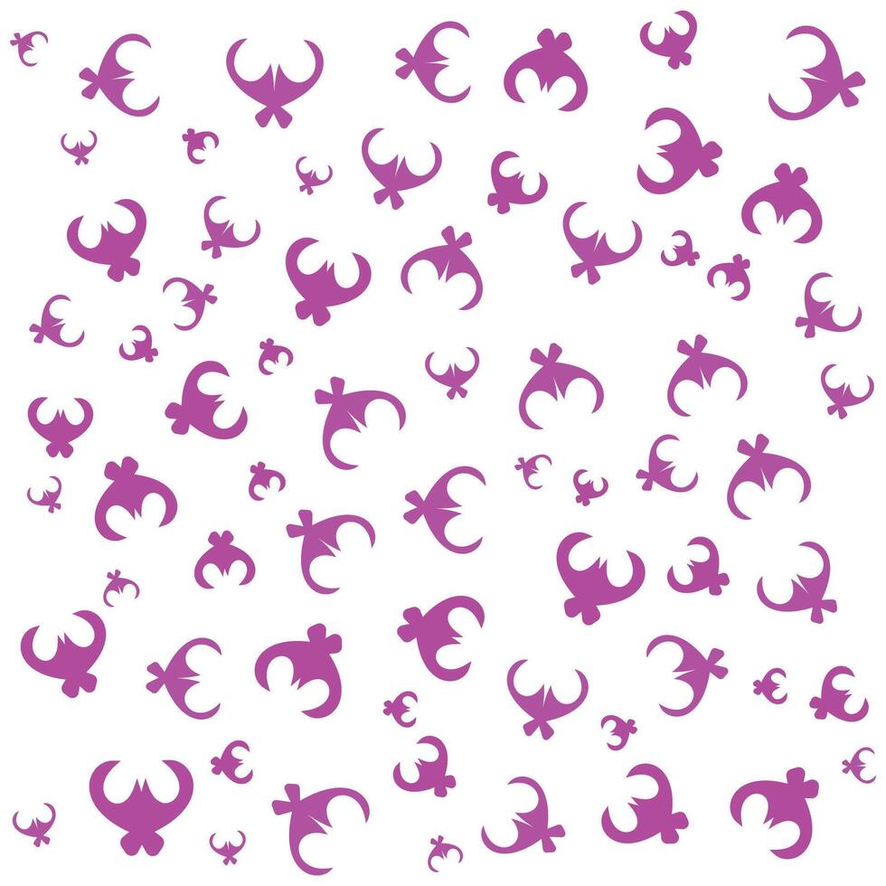 Scattered abstract magenta decorative shapes vector