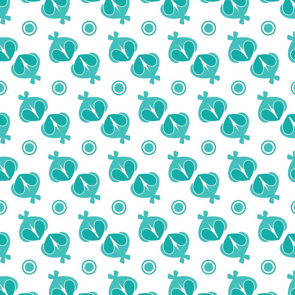 Repeating Teal Shapes on White Surface vector