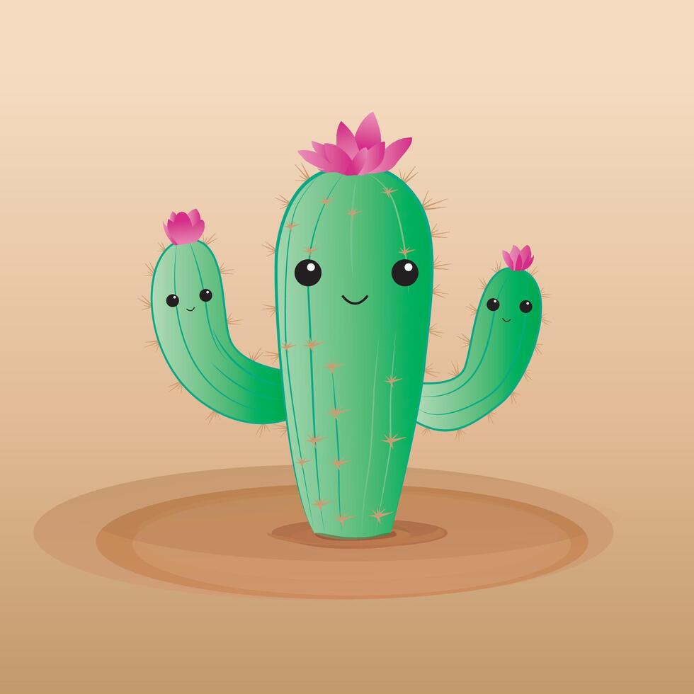 cactus cartoon illustration vector