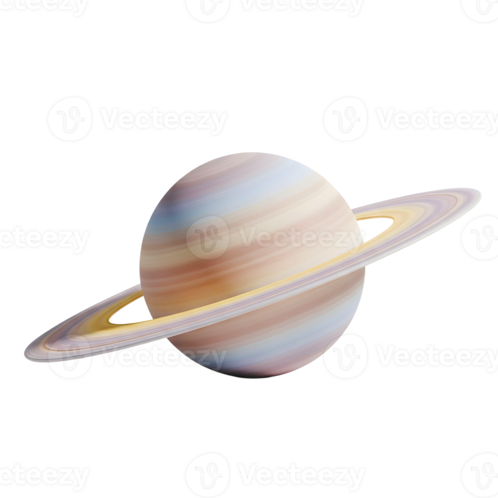 minimalist 3D saturn planet png