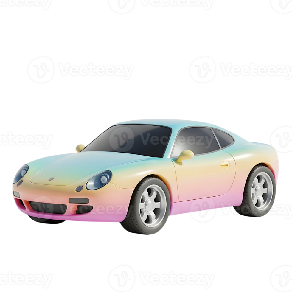minimalist 3D cute sport car in cheerful and fun design png