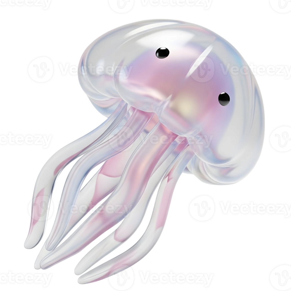 3D cute jellyfish in cheerful and fun design png