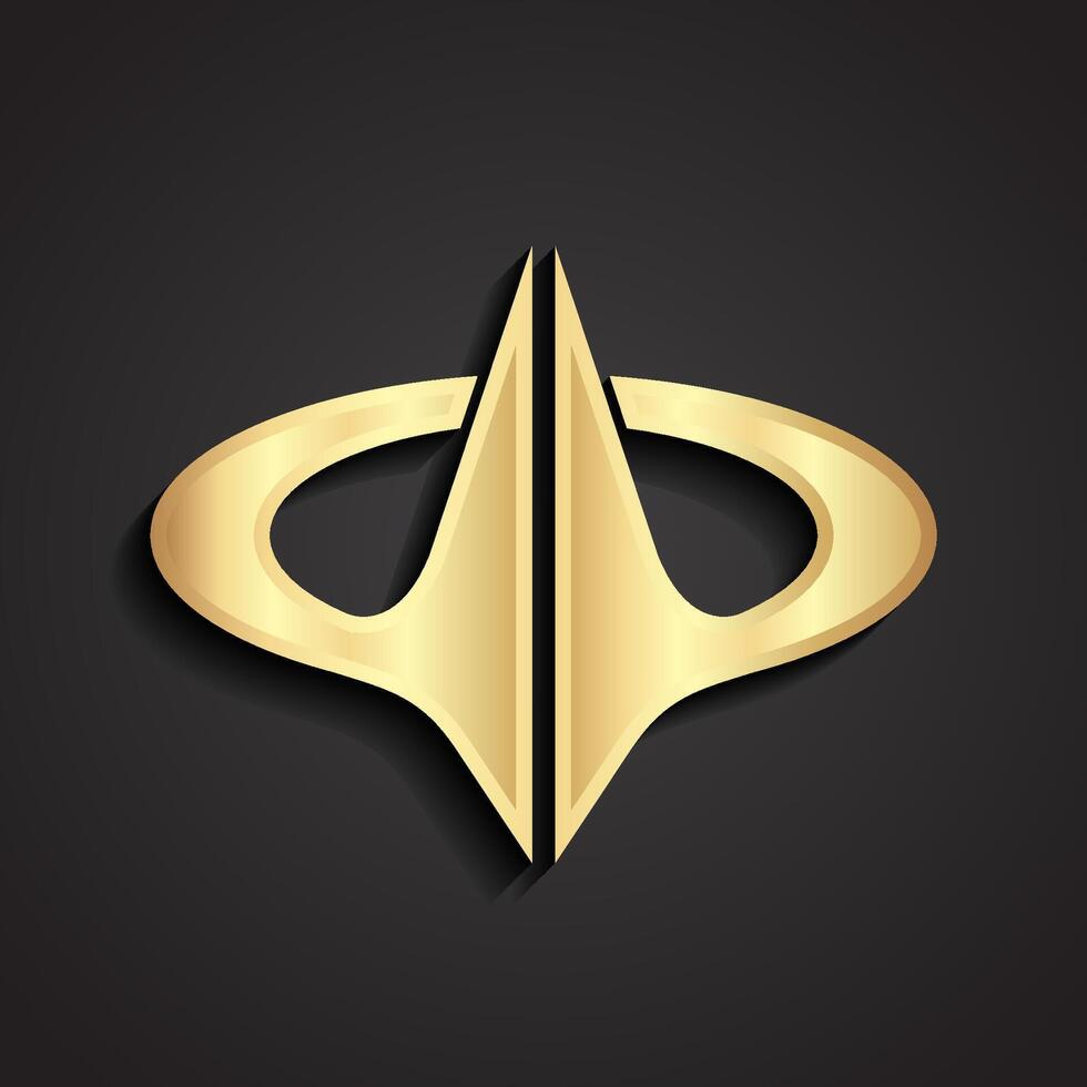 3d gold abstract emblem for luxury branding vector