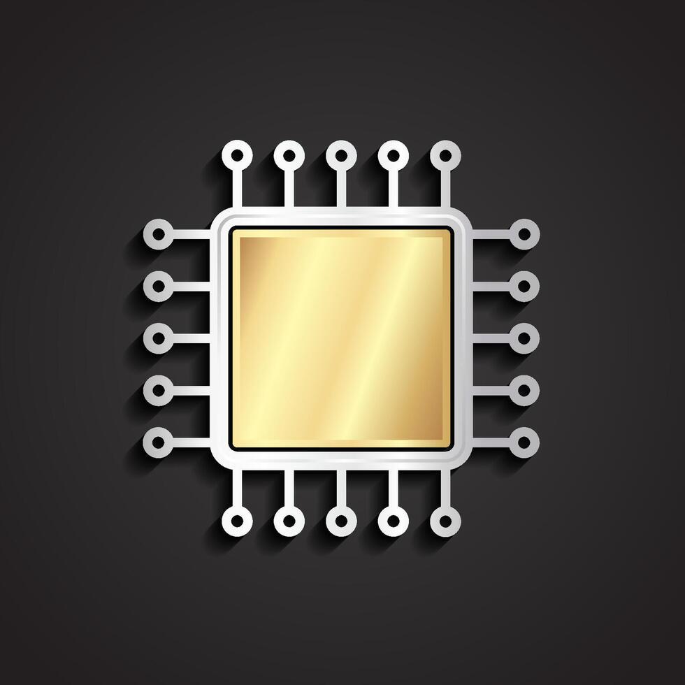 stylized computer chip icon vector