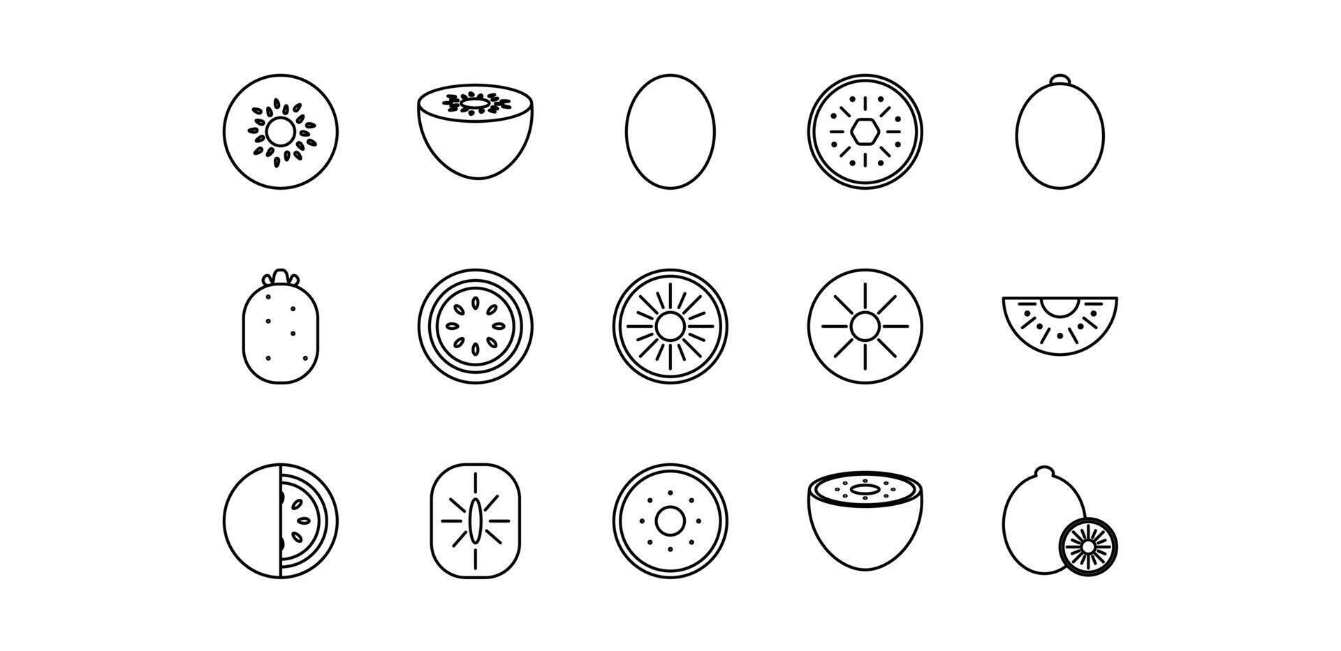 kiwi fruit line icon pack illustration vector