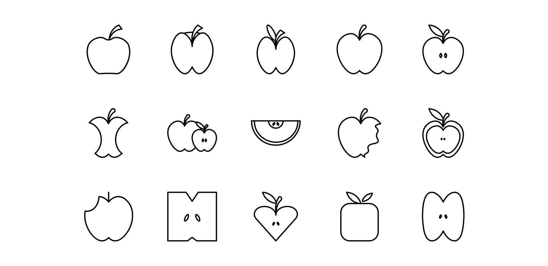 apple line icon pack illustration vector
