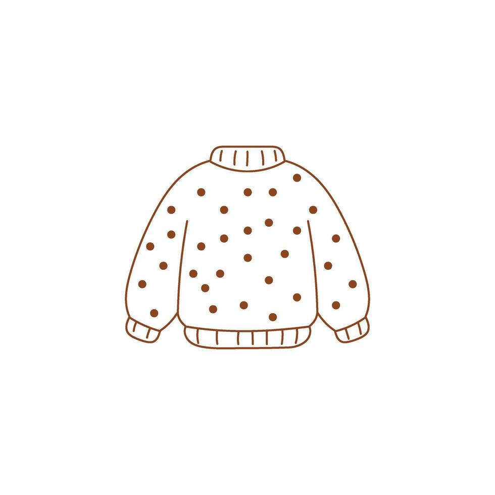ugly sweater with handdrawn dots. Simple Xmas jumper icon for winter holiday or party design vector