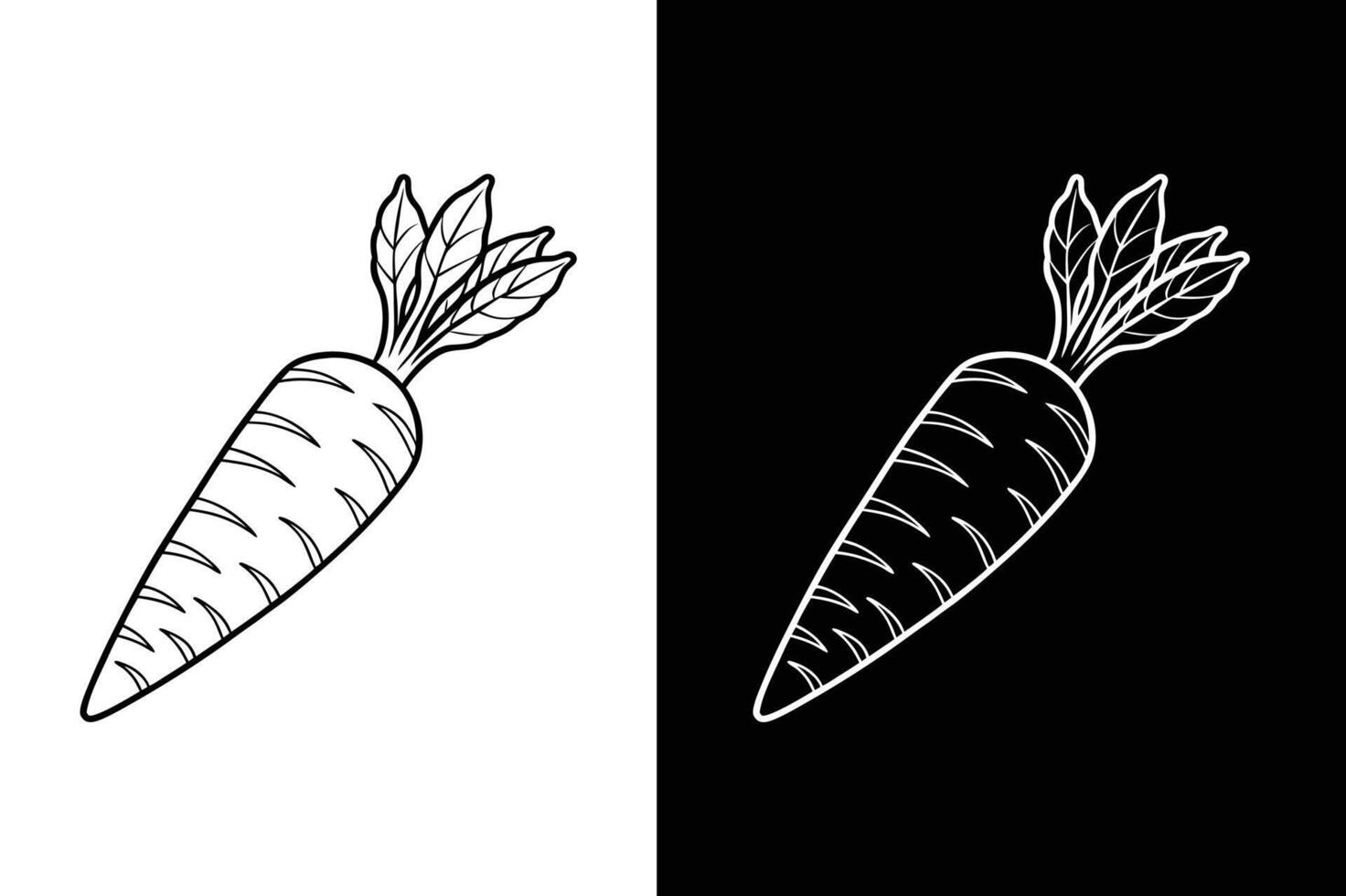 Fresh organic carrot bunch illustration. Healthy vegetable line icon design vector