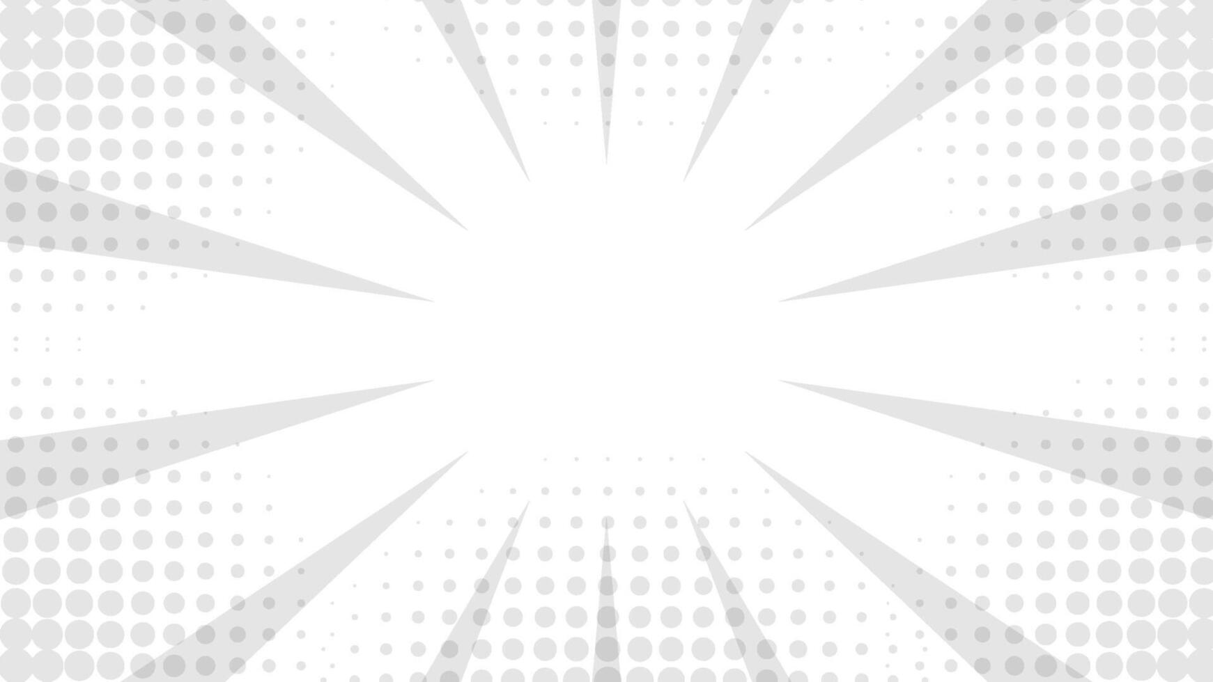 abstract grey sunburst on white background with comic dots pattern decoration vector