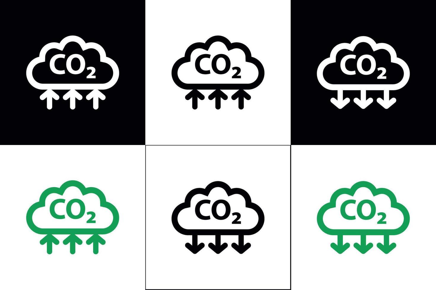 CO2 Reduction Icon Design. Eco Symbol of Decreasing Carbon Emissions and Climate Action vector