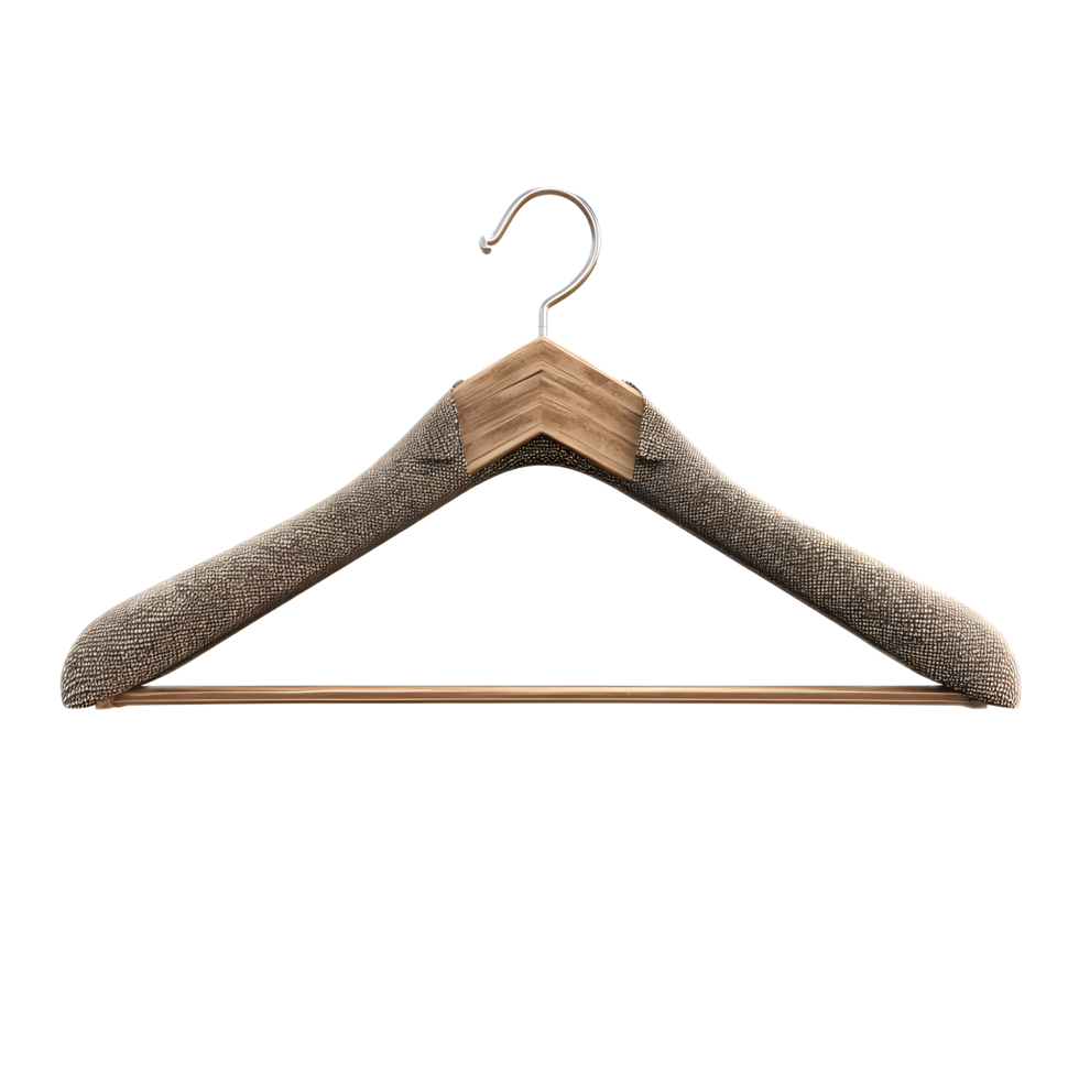 A simple wooden clothes hanger with a minimalist design ideal for organizing and displaying clothes in a clean modern interior png