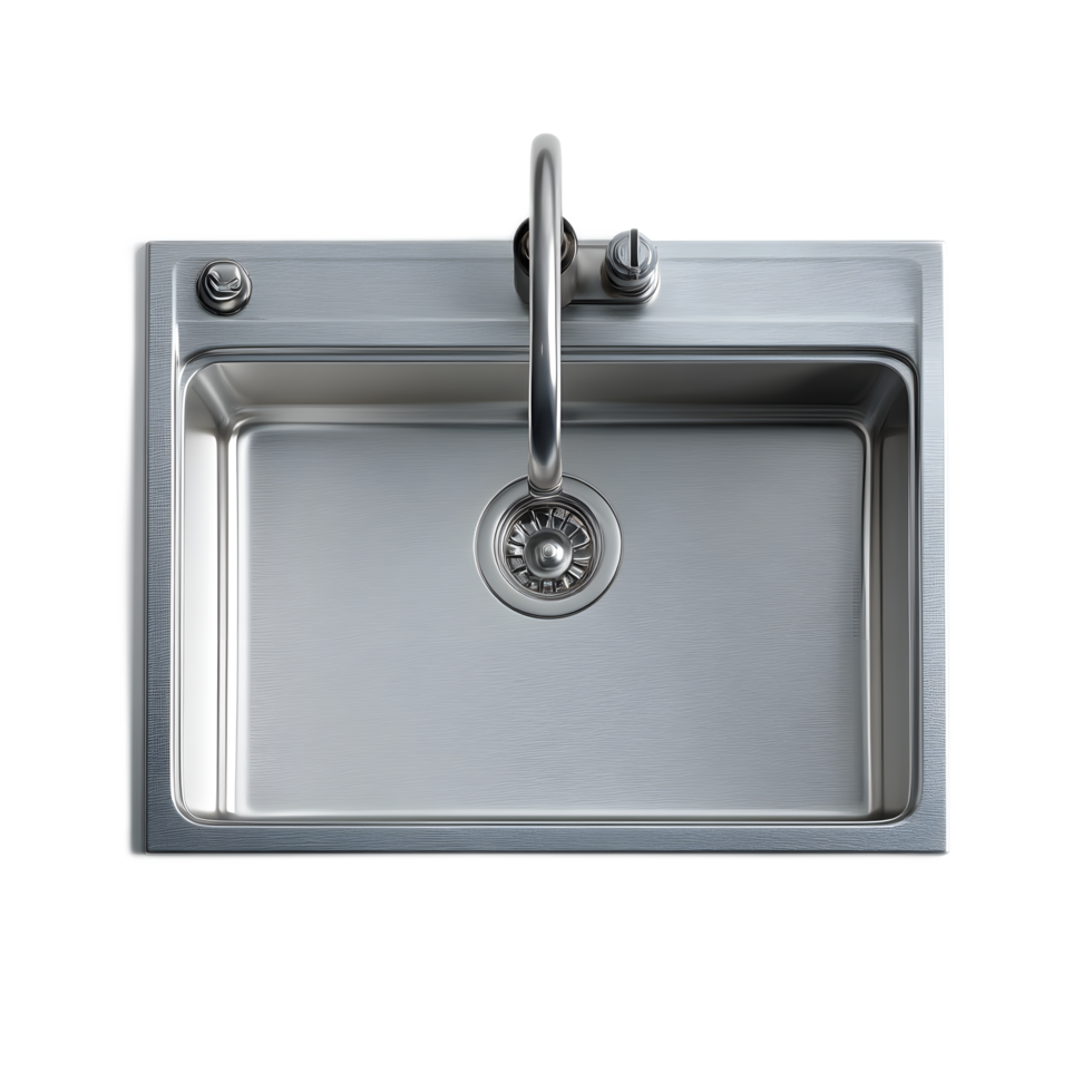 A sleek and contemporary stainless steel kitchen sink with a clean minimalist design and practical functionality png