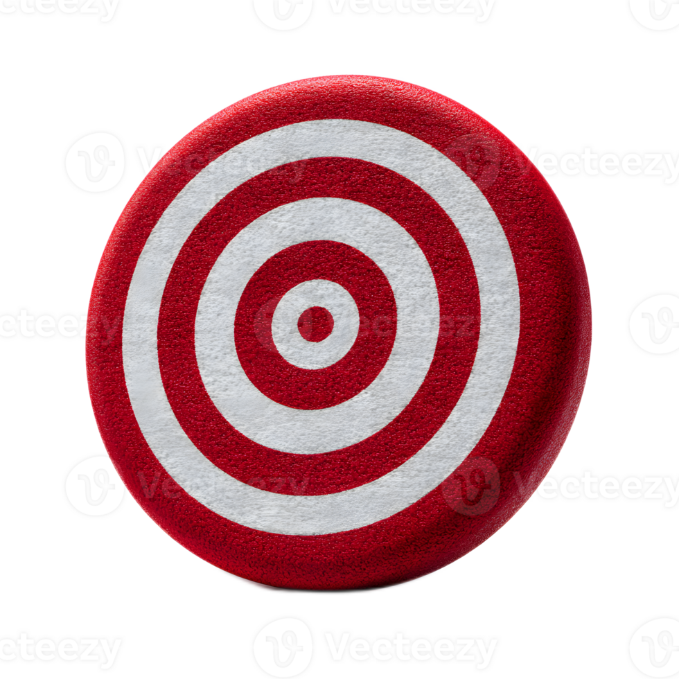 A minimalist textured design featuring a red and white felt bullseye target with concentric rings symbolizing accuracy focus and the pursuit of goals png