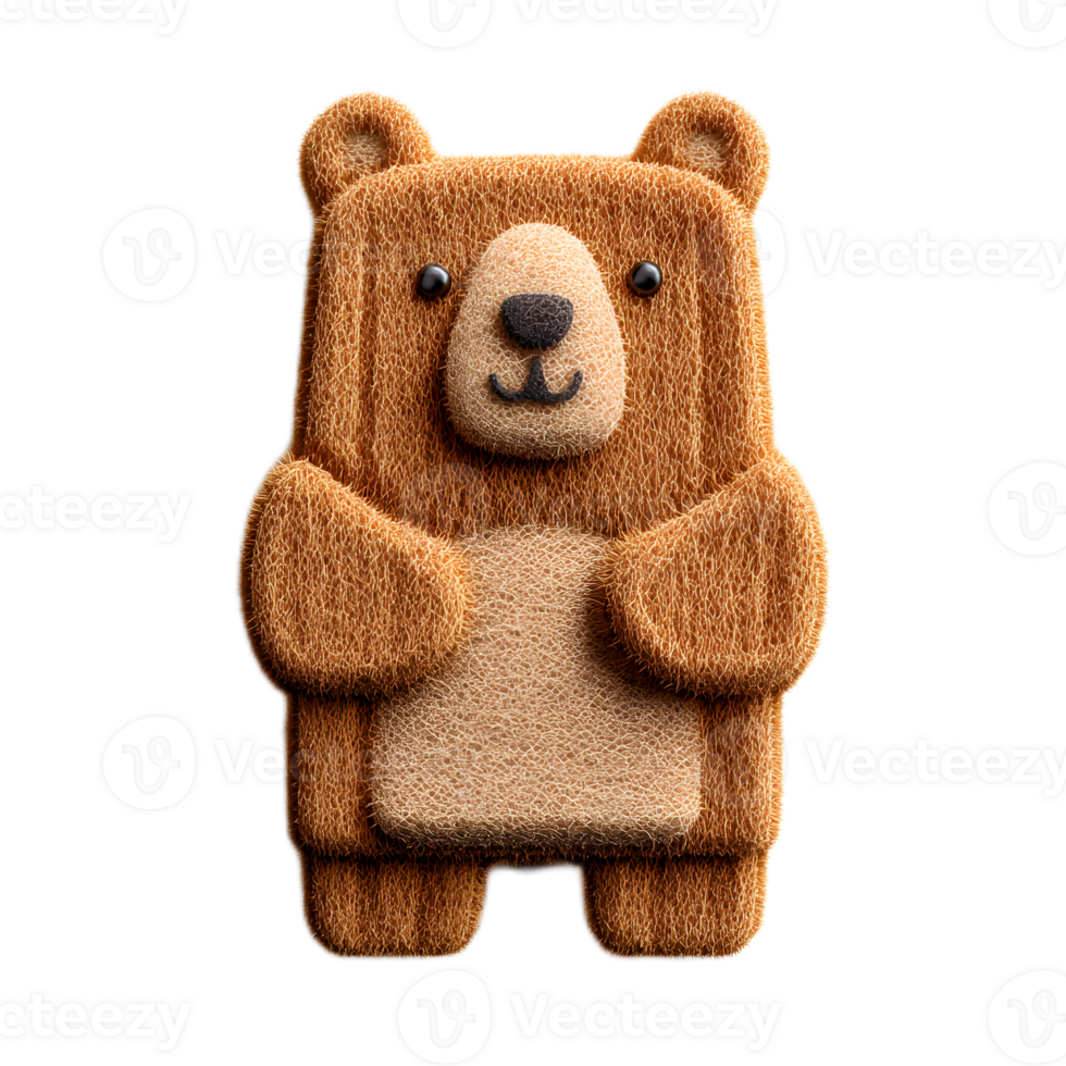 A soft brown and fluffy plush bear toy with a warm huggable texture that evokes a sense of comfort and childhood nostalgia png