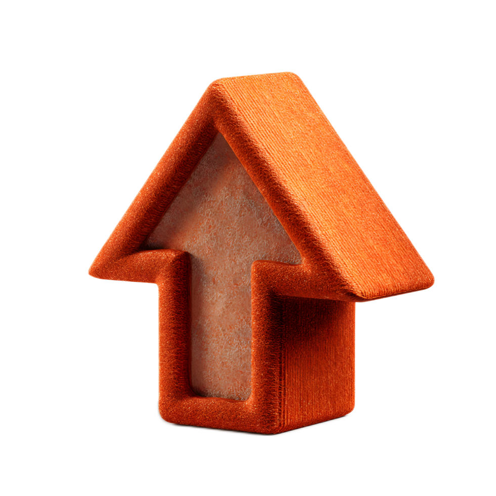 A simple wooden 3D arrow icon pointing upwards signifying progress achievement and positive growth png