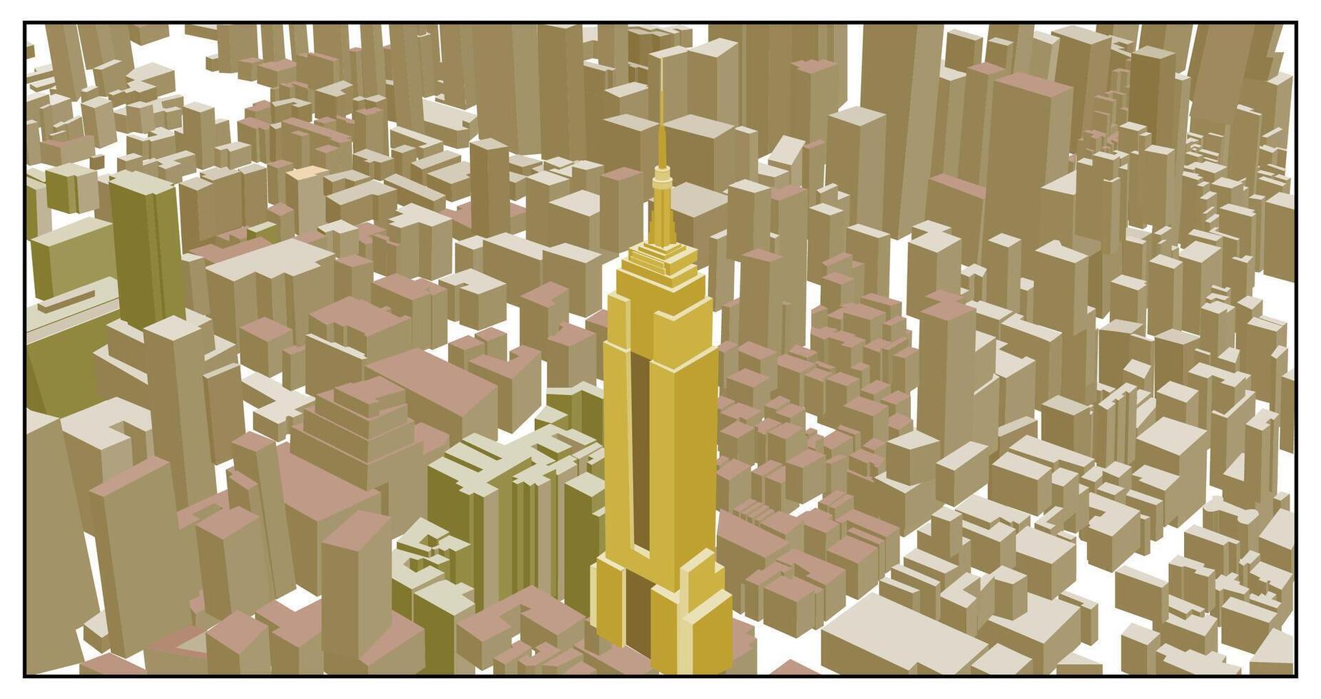 Isometric Empire State Building,New York City Location Map,A styled map graphic showing location area, for travel brochures poster or graphics.and design projects. vector