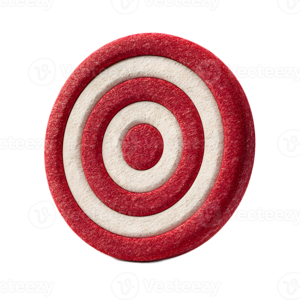 Concentric red and white felt circles forming an abstract target or bullseye design representing a goal or objective png