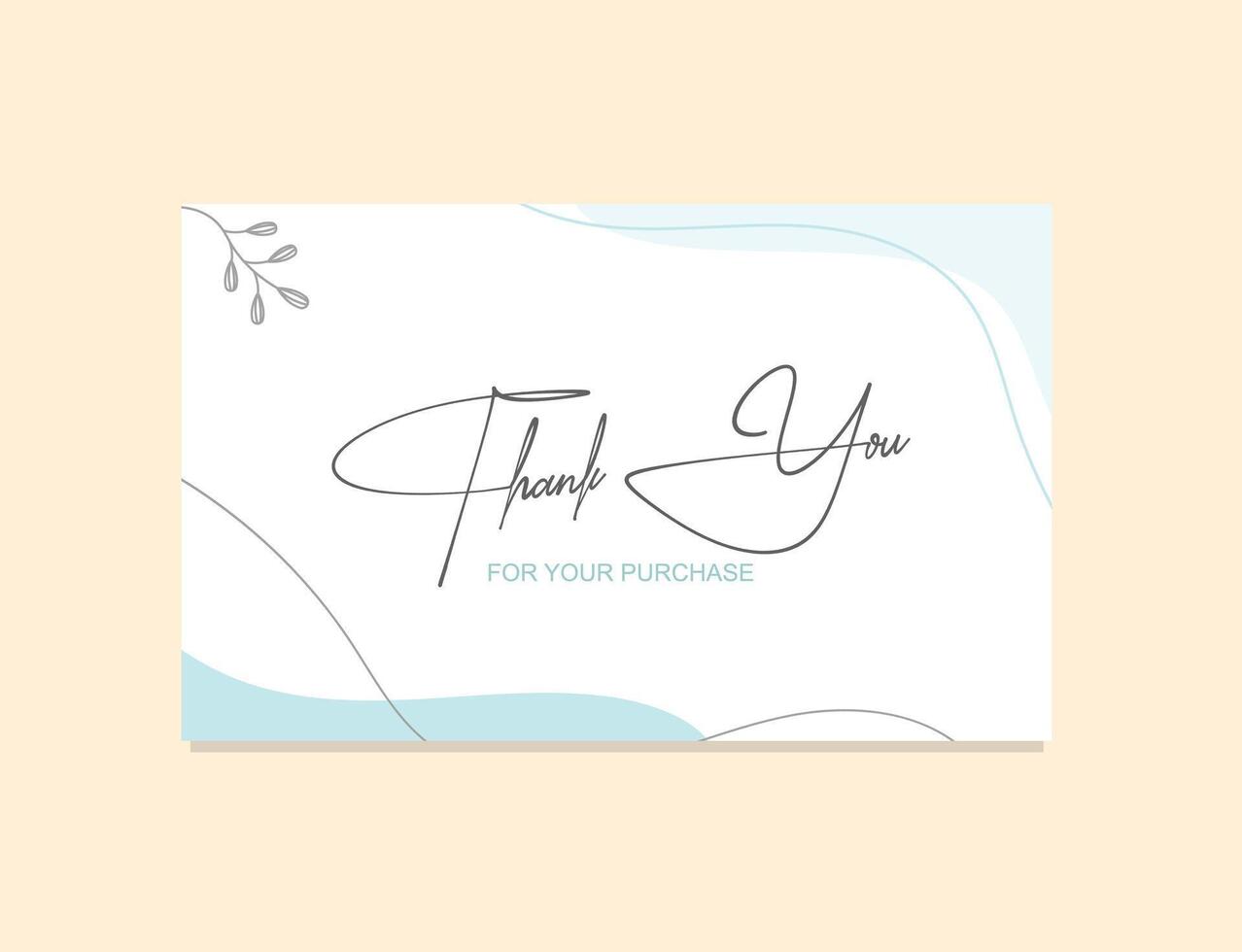 Thank you card design template vector