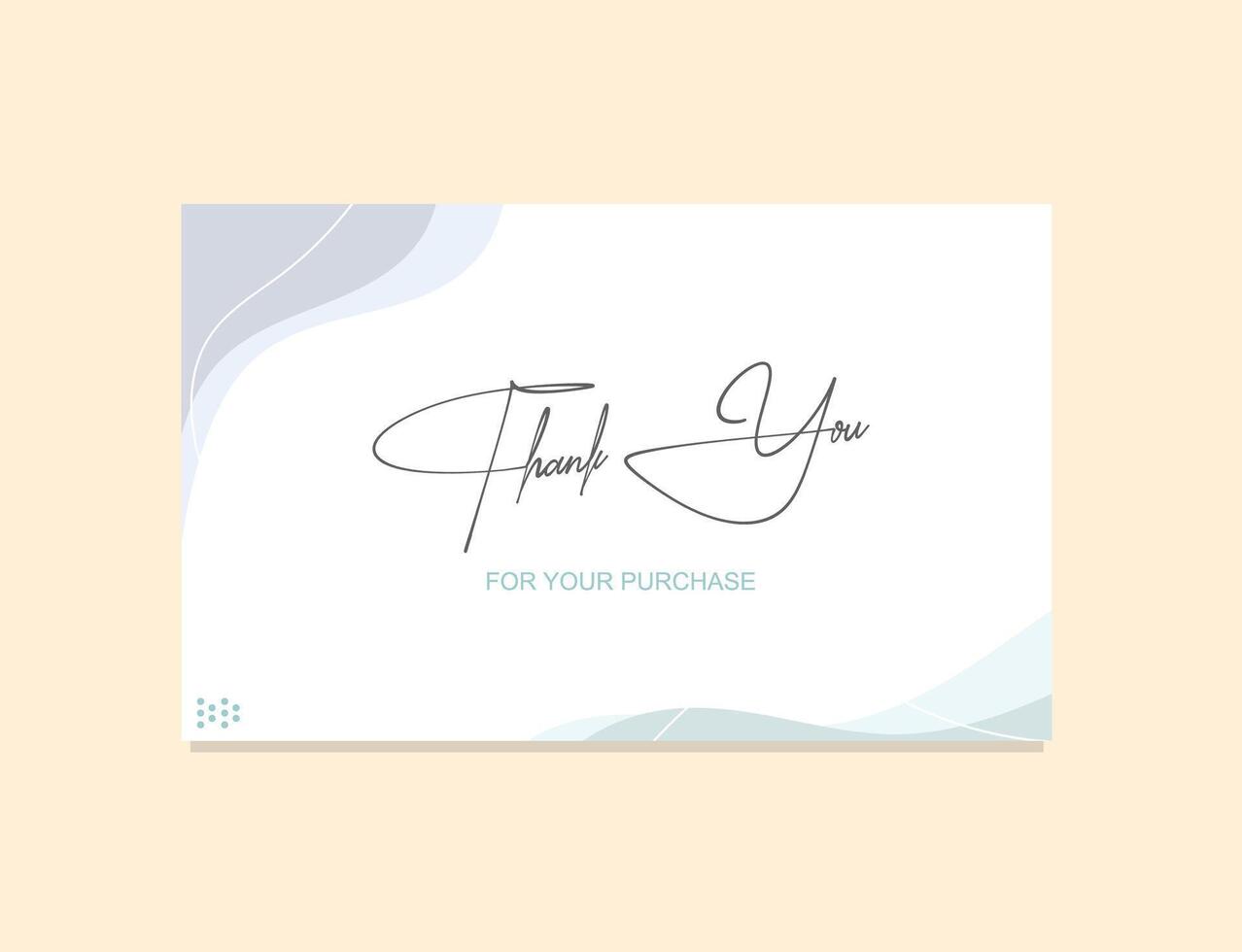 Thank you card simple design template vector