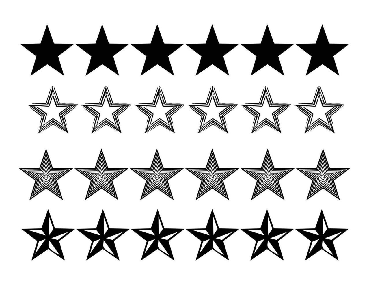Stars icon flat design set vector