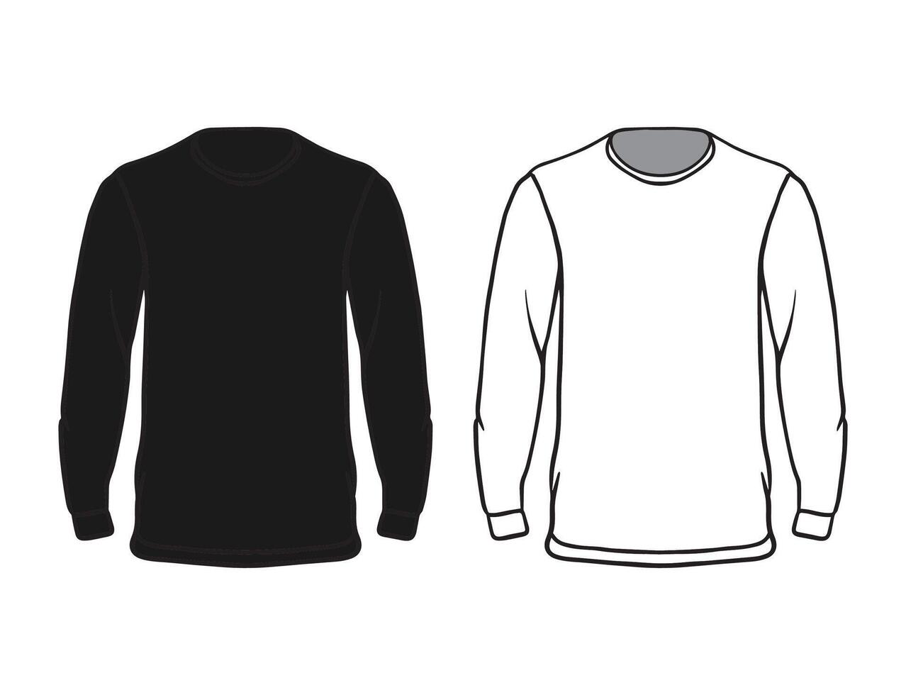 Longsleeve mock up template design vector