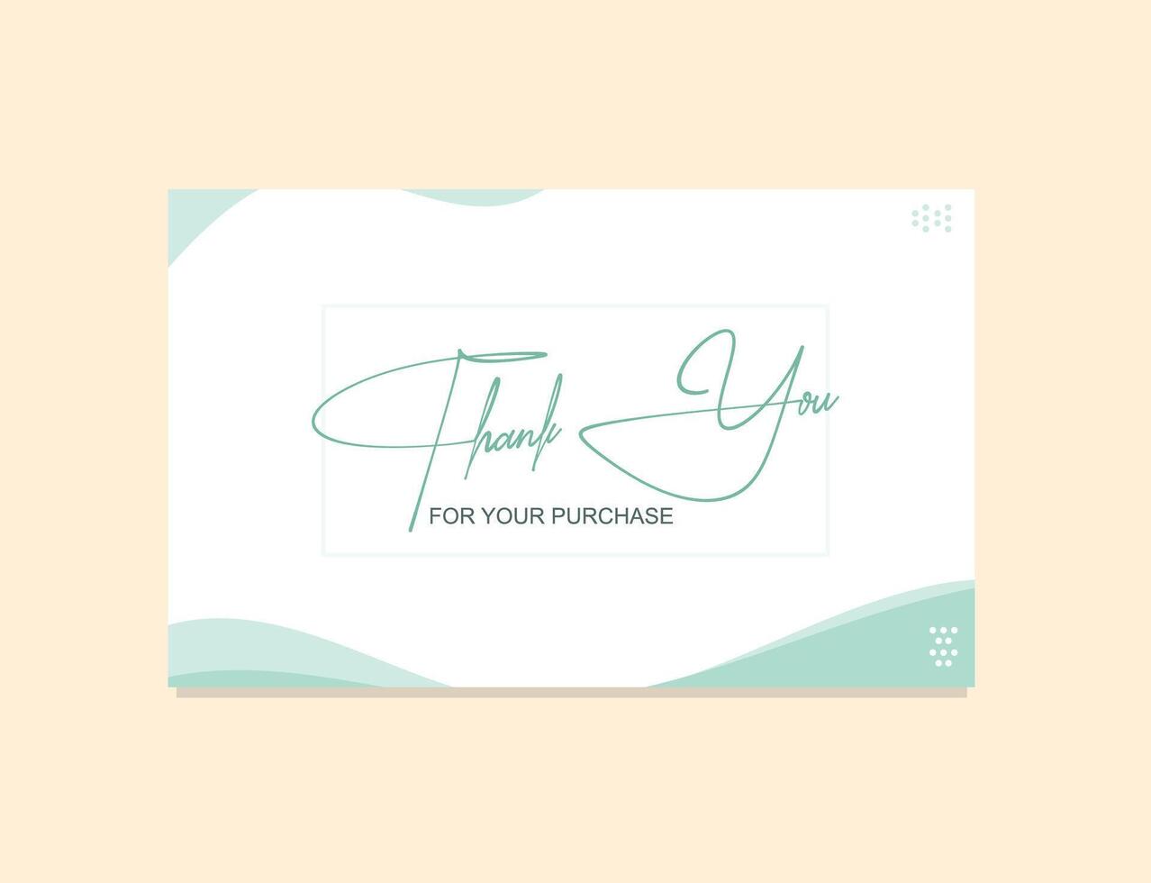 Thank you card template design vector