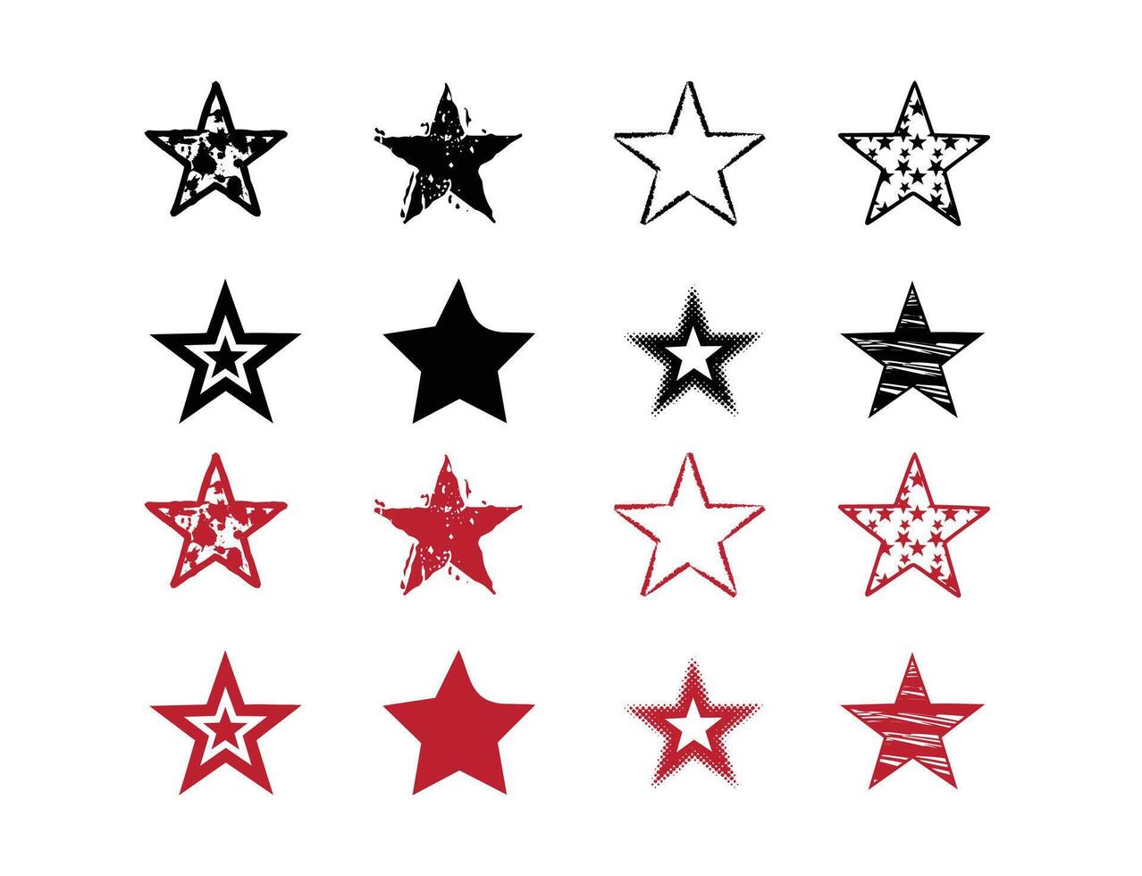 Stars illustration flat design set vector